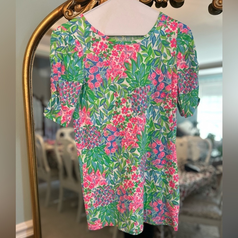 Lilly Pulitzer Girls Dress – Size Large (8–10) – Bright Floral Pineapple Print